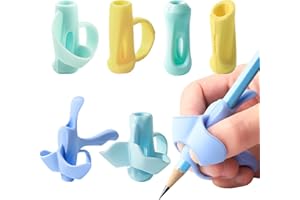 SoeUyd 6 Stück Stiftehalter Kinder - Stiftehalter Lernhilfe Griff Schreiben Lernstift Bleistift Griffe Kinder Stifthalter Stifthalter Schreibhilfe Griff Haltung Kind (Mehrfarbig)