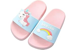 HommyFine Enfants Chaussons Licorne Pantoufles de Bain Plates Chaussures de Piscine et de Plage Antidérapant pour garçons et filles
