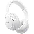 BERIBES Bluetooth Headphones Over-Ear with Hybrid Active Noise Cancelling 65h Playtime Hours Over Ear Headphones with Microphone, Hi-Res Audio, Deep Bass, Quick Charge for Travel (White)