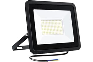 Viugreum 100W Led Floodlight Outdoor 10000LM Safety Lamp Waterproof IP66 Security Light Work Lighting, Cold White 6500K Led Flood Light Outside for Garage, Garden, Backyard