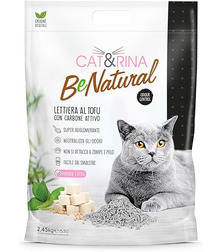 Lettiera Per Gatti BeNatural Al Tofu - 5,5L Agglomerante E Compostabile | Fino A 30 Giorni Di Autonomia - Foto 5