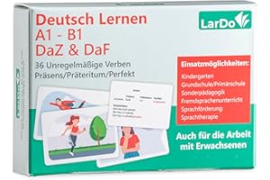 LarDo Education Lernkarten | Deutsch als Zweitsprache | unregelmäßige Verben Lernen | Erwachsene | Stufen A1-B1 DaZ & DAF