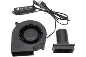 ASHATA 9733 97 Mm X 97 Mm X 33 Mm 5 V Dmuchawa USB Bezszczotkowy Wentylator, Wentylatory Micro Mini USB 5 V, Tryb 3 Prędkości 3800 Obr./min 22 CFM Komputerowy Wentylator Chłodzący do