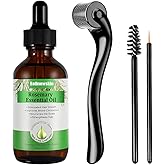 Rollnewskin Rosmarin ätherisches Öl (60ml)+ Dermaroller 0,5mm für Haarwachstum, Hautpflege, Augenbrauen und Wimpern Wachstum 