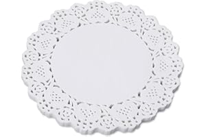 YSTrillion 150 Napperons Blancs Dentelle 6,5" pour Décoration de Fête ou Table de Mariage