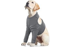 PUMYPOREITY Vorderbein Ärmel für Hunde, Leckschutz Hund Vorderbein Front Leg Recovery Sleeve Hund Vorderbeinschoner Ellenbogenbandage Protector für Hot Spots Wunden Bandagen(Grau, L)