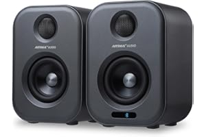 AIYIMA S400 2.1 Active Bookshelf Speaker, 3 Inch (7.6 cm) 80 W HiFi Stereo Active Speaker, Bluetooth 5.3, Optical, USB, RCA, Sub-Out, Bluetooth Bookshelf Speaker for PC & Home Cinema