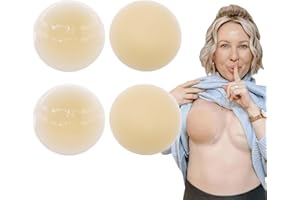 Frenaki 2 Pair Seamless Cake Cover Bra, Go Braless Seamless Cake Cover, Ultra Thin Invisible Bra, Reusable Adhesive Nipple Covers, Silicone Nipple Pasties