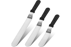 G.a HOMEFAVOR Konditor Torten Winkelpalette Set, 10'' Streichmesser, 8'' Tortenmesser, 6'' Glasurmesser, Professionelle Kuchen Dekorieren Werkzeuge
