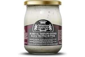 Valnerina Tartufi Beurre à la Truffe Noire d'été | Truffle Butter | Spécialité Gastronomique pour Croûtes, Bruschetta, Entrées, Premiers et Deuxième Plats | Pot 450 gr.