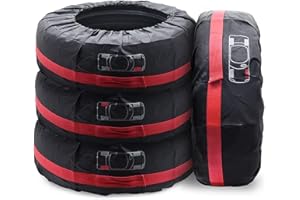 Geloo Set di 4 Borse per Pneumatici Auto, 18-22 Pollici Impermeabili Antipolvere Copriruota Custodia per Ruota Protezione (Diametro 80 cm/31 in)