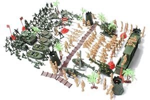 JAWSEU Juego de figuras militares de plástico de 188 piezas para hombres del ejército, juego militar con soldados de juguete, juego de figuras militares modelo, regalo de cumpleaños de Navidad para