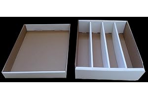 Docsmagic.de 4-Row Trading Card Storage Box - Holding 4000 Standard Size Cards