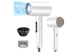 SORACO Sèche-cheveux Professionnel Ionique, Puissant et Léger Hair Dryer, 2400W Séchage Rapide, Répartition Uniforme de Chaleur, 3 Températures/ 2 Vitesses, et Accessoires, Diffuseur, Buses