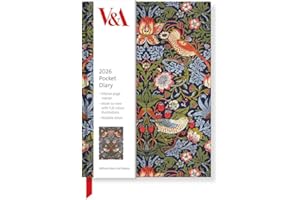 Museums & Galleries 2026 A6 Pocket Diary - Week to View - V&A Museum - Strawberry Thief Design - William Morris & Friends