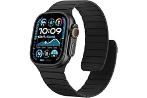 Sixmoat Magnetisches Silikon Armband Kompatibel mit Apple Watch 49mm 46mm 45mm 44mm 42mm, Wasserdichte Sport Armbänder Design für iWatch Ultra 3 2 1 SE Series 11 10 9 8 7 6 5 4 3, Schwarz