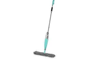 CLEANmaxx Mop ze sprayem z funkcją obracania | Mop podłogowy z funkcją spryskiwania i elastycznym uchwytem teleskopowym | funkcja obracania do łatwego czyszczenia na mokro i sucho, również do