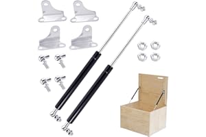 HFDONGL 2 Stück Gasdruckfeder Gasdruckdämpfer 380MM 200N 20KG Gasdruckfedern mit L förmigen Gasfeder Haltern Universal Hydraulisch Halterung für Schwere Schranktüren Kastendeckel Aufbewahrungsbox Deckel