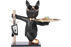 BONJUME Statua Di Bulldog, Decorazione Di Scultura Di Bulldog Vassoio Di Resina Figura Di Bulldog Scultura Ciotola Per Chiavi Caramelle Gioielli Scatola Di Immagazzinaggio Per Corridoio Soggiorno Ufficio