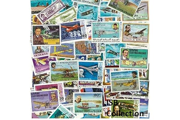Collection Timbres Avions 100 Timbres oblitérés différents