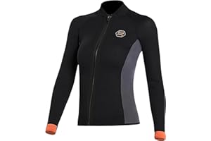 X-MANTA Combinaison en néoprène pour homme et femme - 3 mm - Combinaison en néoprène - Veste pour garder au chaud - Manches longues - Fermeture éclair avant - Haut en néoprène pour la plongée, le surf, la
