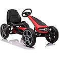 TechPlus kids Car,Mercedes Licensed Gokart Kids Pedal Car,Pedal Go Amg Licensed 4 Wheel Racer Ride On Bike Adjustable Seat (RED)