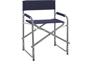 ILGRUPPONE Il Gruppone Passione Casa Sedia Sgabello Regista Poltrona Pieghevole in Alluminio Trasportabile Lavabile Leggera Lavabile Terrazzo Giardino Campeggio Mare Spiaggia UV Resistente Antiruggine - Blu