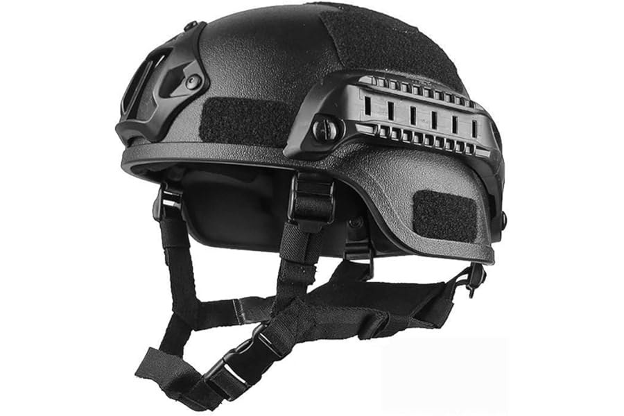 Tactical Helmet, Fast Helmet Padded 22.05-23.62inch Free Size Universal Paintball Helmet Adjustable Side Rail NVG Mount Protective Helmets for Hunting, Black
