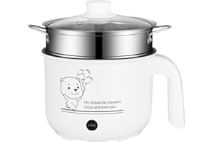 kowaku électrique Ramen Cooker Cuiseur à riz électrique Appareils de cuisine pour soupe, avec cuiseur vapeur Blanc
