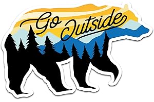 ‎FINEST FOLIA Finest Folia Nature Aufkleber Outdoor Abenteuer Wandern Bergsteigen Camping Sticker für Gitarre Laptop Auto Fahrrad Wasserflasche wetterfest R181 (08 Go Outside)