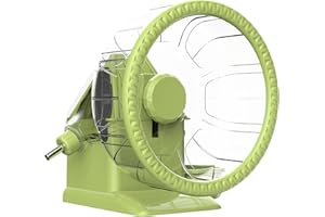 TOKAYIFE Rueda 4 en 1 para Hámster, Casa de Hámster con Rueda de Carreras, Cuenco de Comida, Botella de Agua y Escondite, Juguetes de Carreras y Ejercicio para Pequeños Animales (Verde, 19.5cm)