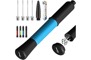 FENXYO Bomba de Balón con Almacenamiento de Agujas, Bomba de Fútbol con 5 Agujas y Cable Extensible, Bomba de Aire Manual para Balones Deportivos, Baloncesto, Fútbol, Voleibol