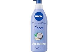 NIVEA Kräm-kokosolja & Monoi olja 400 ml, fuktgivande kroppskräm 48h, parfymerad kroppskräm med Monoiolja och kokosnötsolja