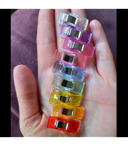 Näh-Clips Set – 10 Edelstahl-Saumklammern (7,6 Cm) + 100 Bunte Quilt-Clips Aus Kunststoff