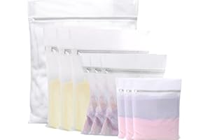 BillyBath Bolsa para Lavadora Bolsa Malla de Lavandería para Lavadoras Bolsas de Colada con Cremallera para Ropa Delicada Sujetador Interior Calcetines Zapatos y Ropa de Bebé - 10-Pcs (1XL+3L+3M+3S)