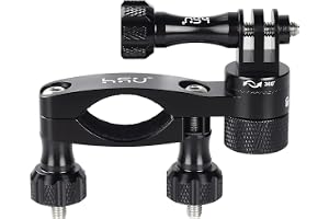 HSU Aluminium cykelstyre montering kompatibel med Gopro Hero 11/10/9/8/7/6/5/4/3 och annan actionkamera, 360 graders roterand