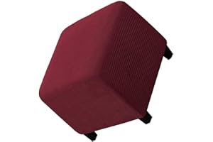 Genérico Funda Otomana Puff Cuadrada Redonda Elástica Funda de Reposapiés de Sofá 40x40 /45x45/50x50 Funda para Taburete Elástica Extraíble Moderno Protector de Puff con Parte Inferior Elástica