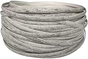 Feyart Bande de rotin PE Gris Clair 8,5 mm 55 m pour réparation de Meubles en rotin extérieur, Osier en Plastique pour Restauration de Meubles de Patio