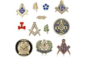 BOBIJOO JEWELRY - Lot Ensemble de 12 pin's Franc-Maçonnerie Acacia Noeud Equerre Compas Myosotis G