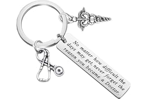 BNQL Doctor Gift Doctor Keychain Caduceus Charm Medical Doctor Jewelry Gifts for Graduation Birthday Christmas