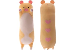 Yeqivo Long Pig Plush Pillow Cute Animal Body Pillow Kids Plush Toy (Pig, 70cm/27.6in)