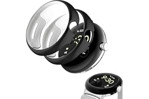 WRTEEASE 2 Pcs Screen Protector Case for Google Pixel Watch 3 45mm, Anti-Yellowing Scratch Resistant Frame Cover, All Around Hard PC Protective for Google Pixel Watch 3 45 mm Cover