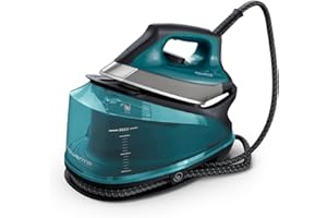 Rowenta Compact Steam Pro 6,2 - Centro de planchado de 2200 W de potencia, 6,2 bares, golpe de vapor de 310 g/min, suela Microsteam 400 HD, depósito de 1,1 L, modo ECO, sistema antical, DG7621