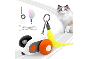 Deysen Teazys Cat Toy Turbo Tail 2.0-2024 Best Turbo Tail 2.0 Cat Toy, Turbo Tail Popper Cat Toy, Three Modes Interactive Teazys Cat Toy, Gravity-Sensing Movement, Let Your Cat Play Happily (Orange)