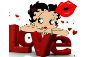 DVBQQWE Diamond Painting Kits for Adults Betty Boop Diamond Art 5D Paint with Diamonds DIY Paint by Number with 12 X 16 Inch