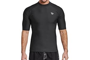baleaf UV Shirt Herren Wasser UPF 50+ Kurzarm Rashguard Herren Schwimmshirt Rash Vest für Schwimmen Tauchen