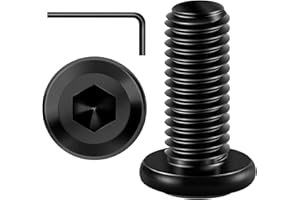 Wavanta 20Pcs M8 Bolts, M8 x 20mm Flat Head Hex Socket Cap Screws Bolts, 304 Stainless Steel Furniture Bolt Full Thread, Black Oxide, with Hex Key