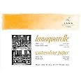 Lana Artists' Watercolour - Lanaquarelle - 26 cm x 36 cm Natural White Smooth/Hot Press 300 GSM 100% Cotton Paper, 4 Side Glued Pad (Block) of 20 Sheets