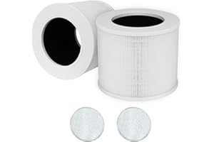 BAMBOOST 2 filtri di ricambio Core Mini per purificatori d'aria Levoit, numero di parte Mini-RF, sistema di filtrazione HEPA 3 in 1 H13, carbone attivo ad alta efficienza.