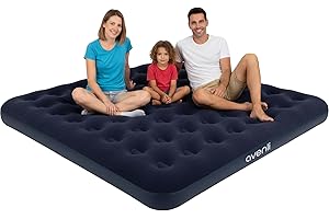 AVENLI Materasso Letto gonfiabile campeggio matrimoniale 203x183x22cm materassi gonfiabile per ospiti e da viaggio superficie di sdraio morbida e floccata per campeggio e casa
